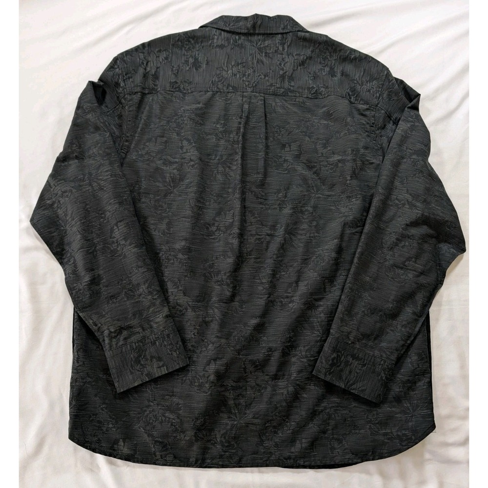 Tommy Bahama Island Modern Fit Mens LS Button Down Black Pattern Cotton Silk XL - Picture 2 of 6